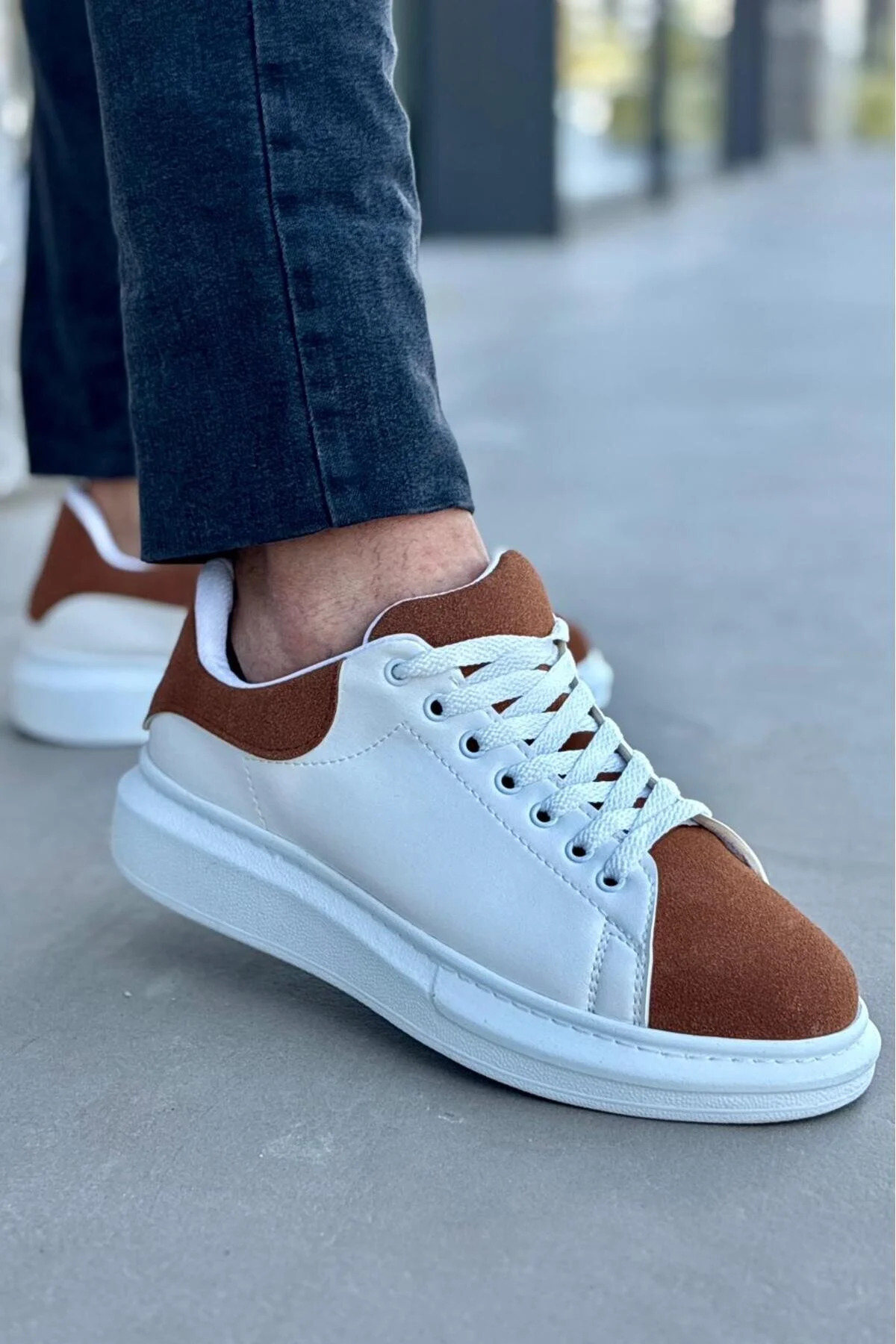 Luis Toronto LT109 Beyaz Taba Süet Erkek Sneaker Luis Toronto LT109 Beyaz Taba Süet Erkek Sneaker